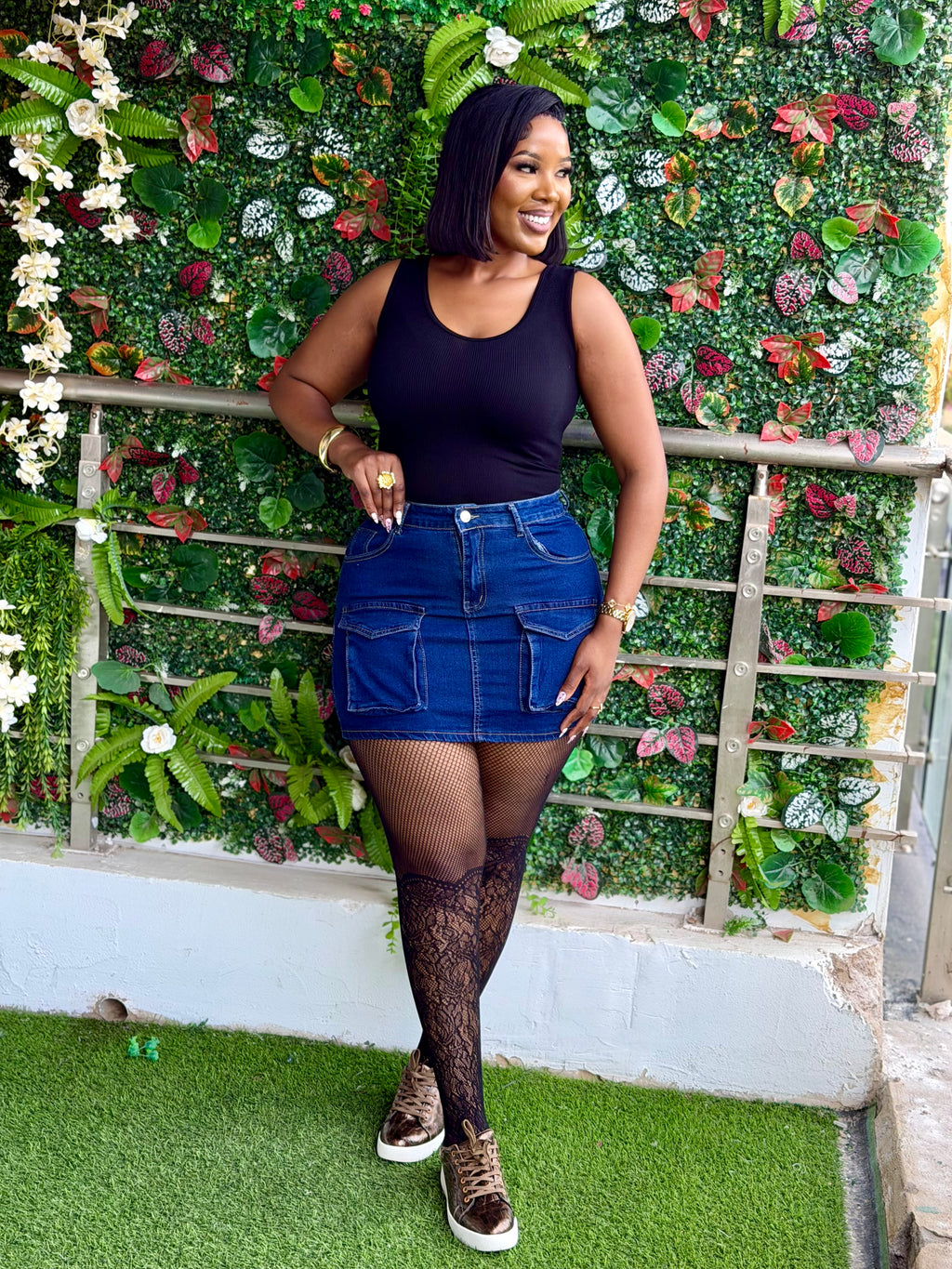 Denim Skirt Ensemble