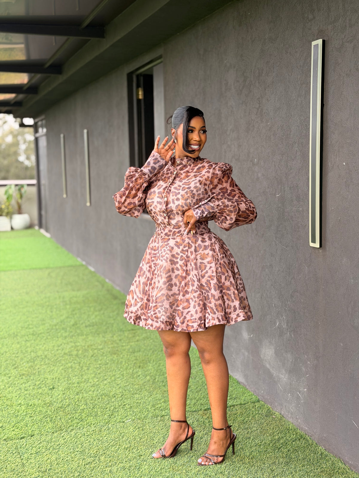 Animal print skirt set