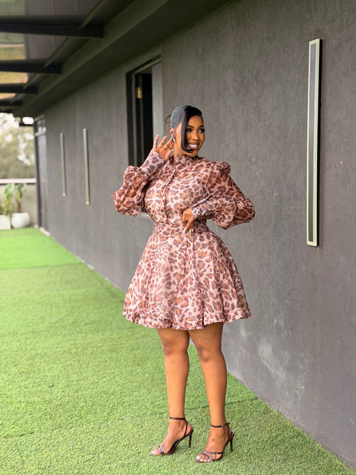 Animal print skirt set