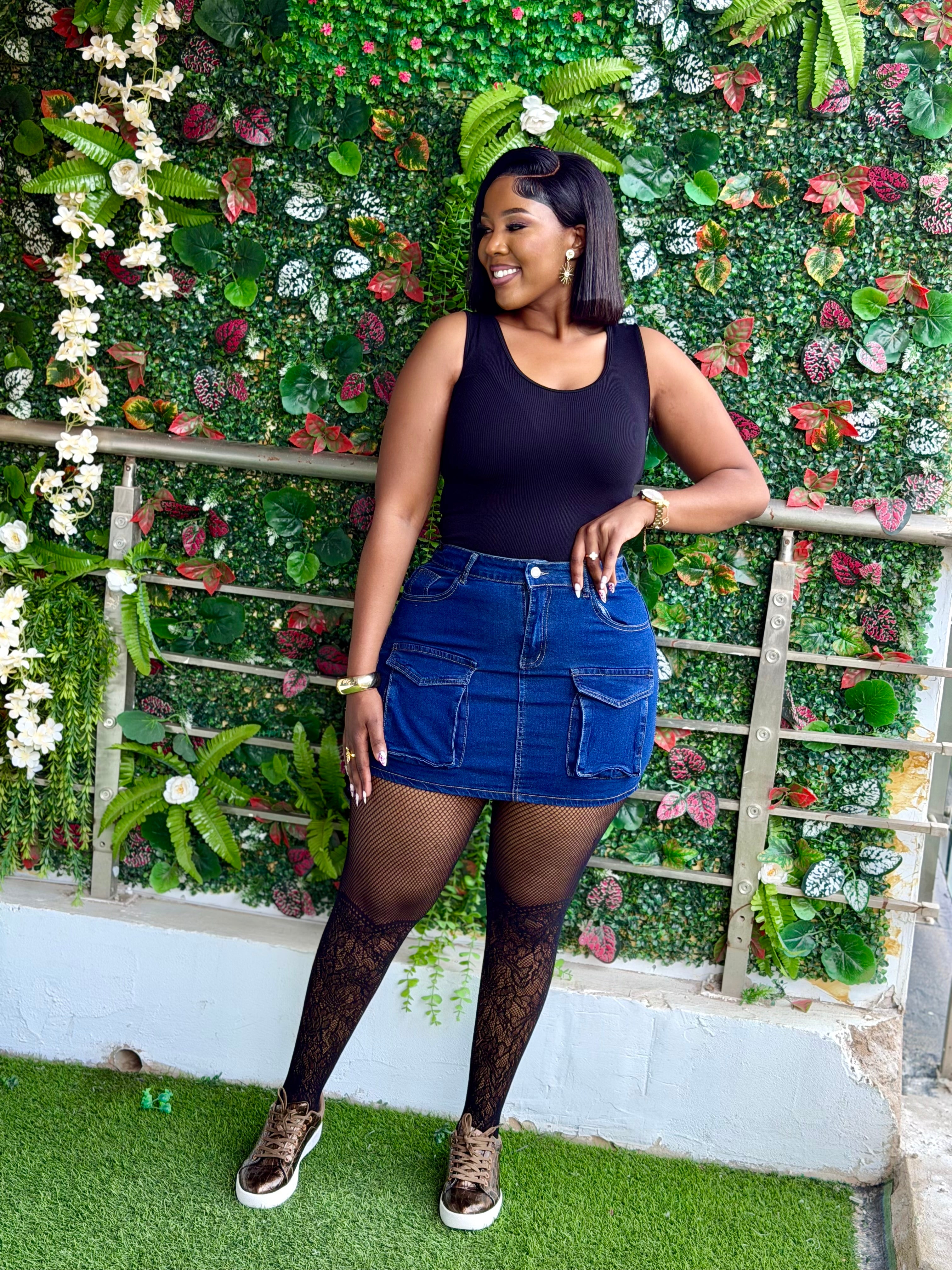 Denim Skirt Ensemble