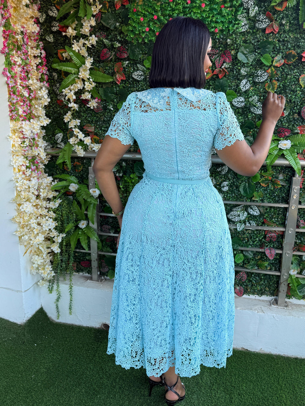 Ivory Lace Midi Dress
