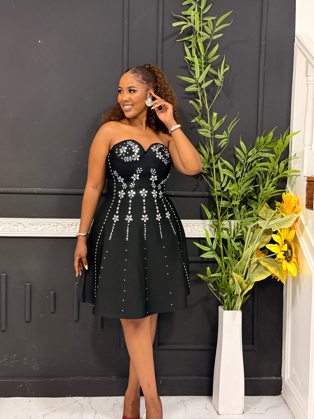 Pearl Off-Shoulder Dress