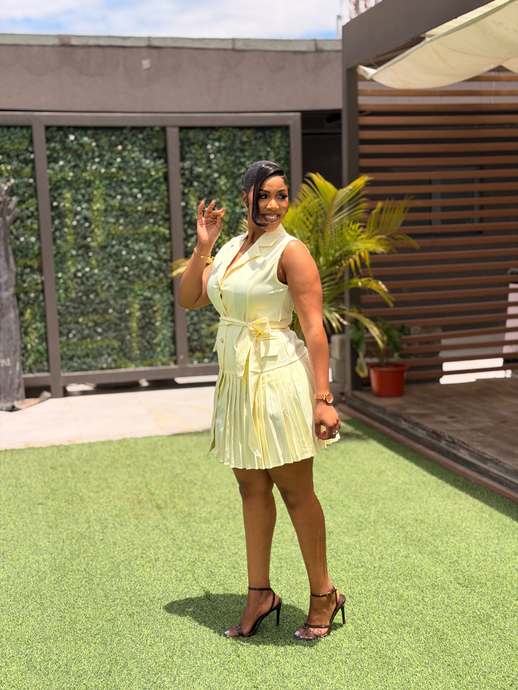 Scatter pleat dress