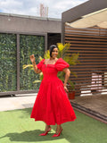 Offshoulder lady in red
