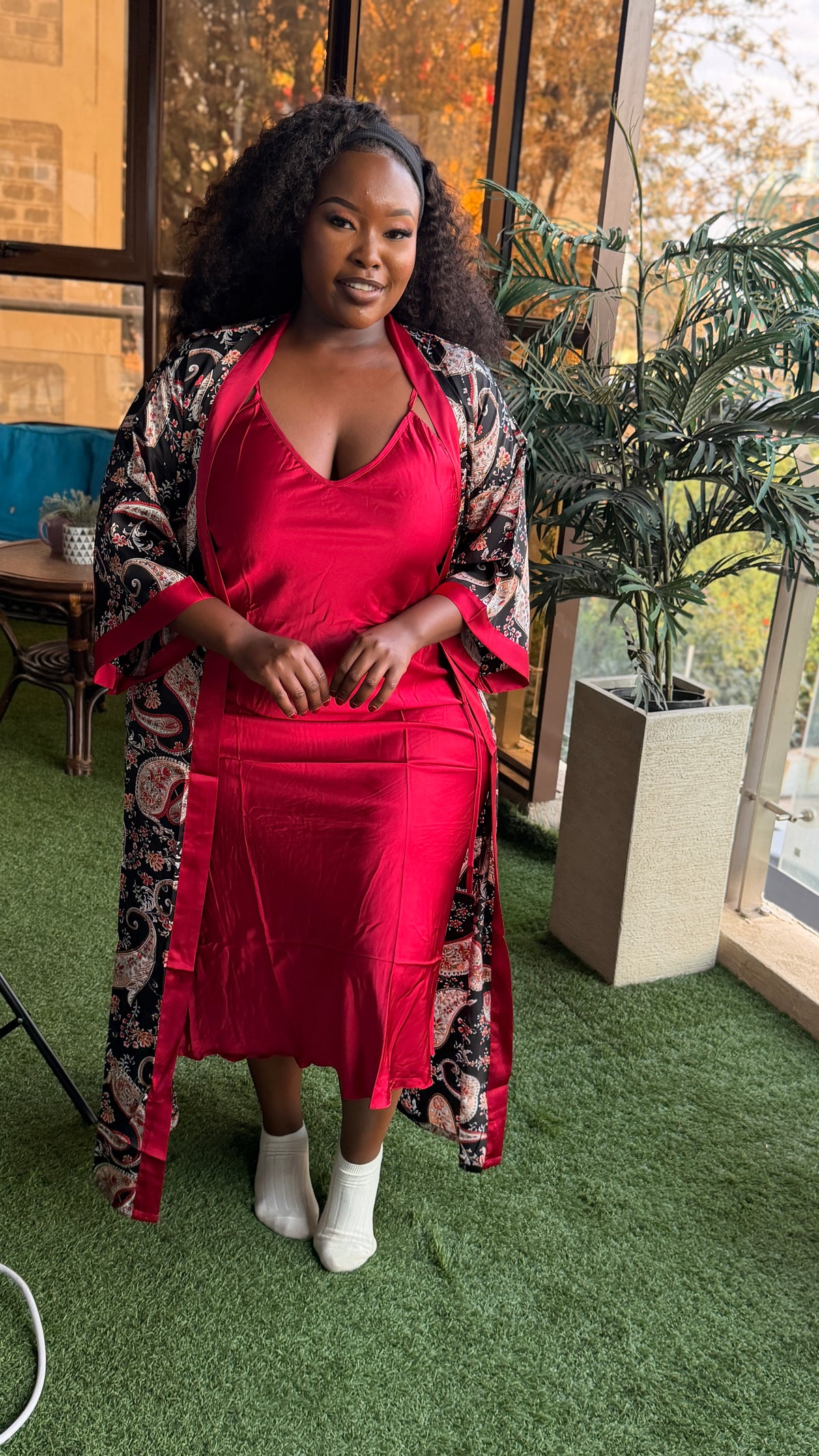 Silk dress and coverup maxi