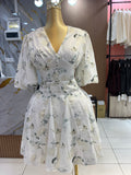 Green cream floral