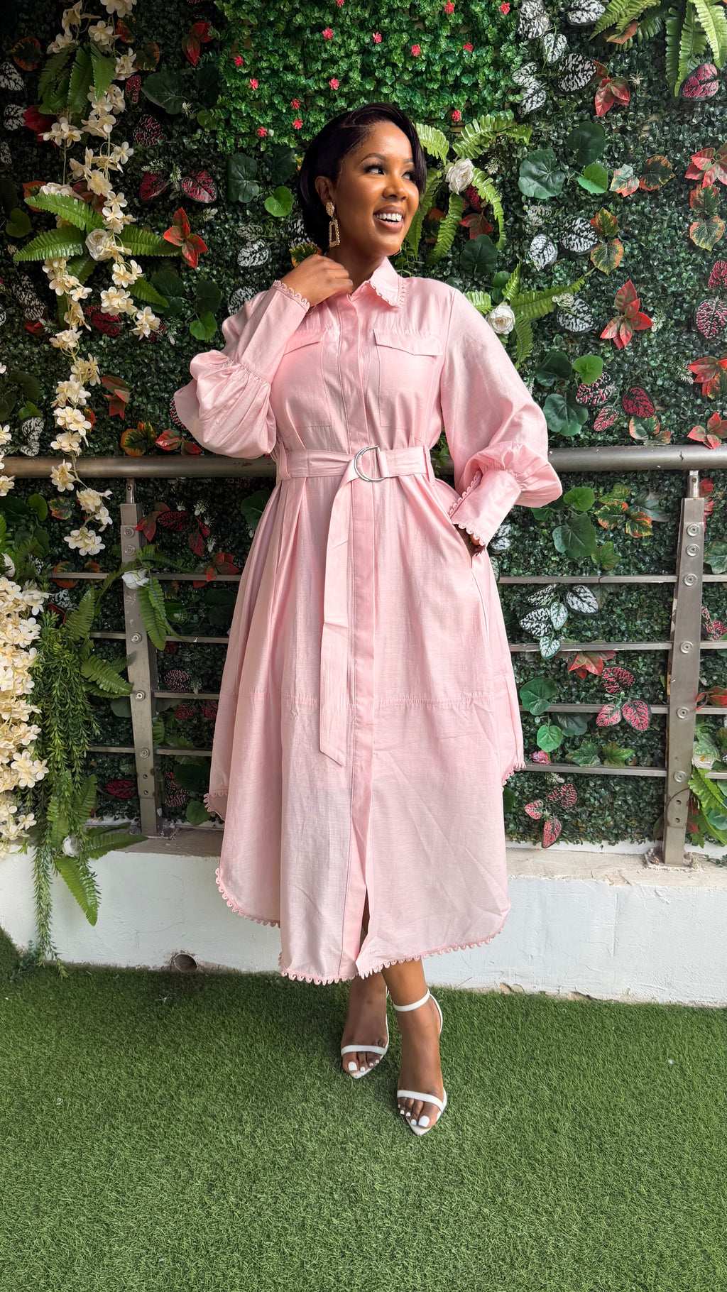 Peach love midi dress