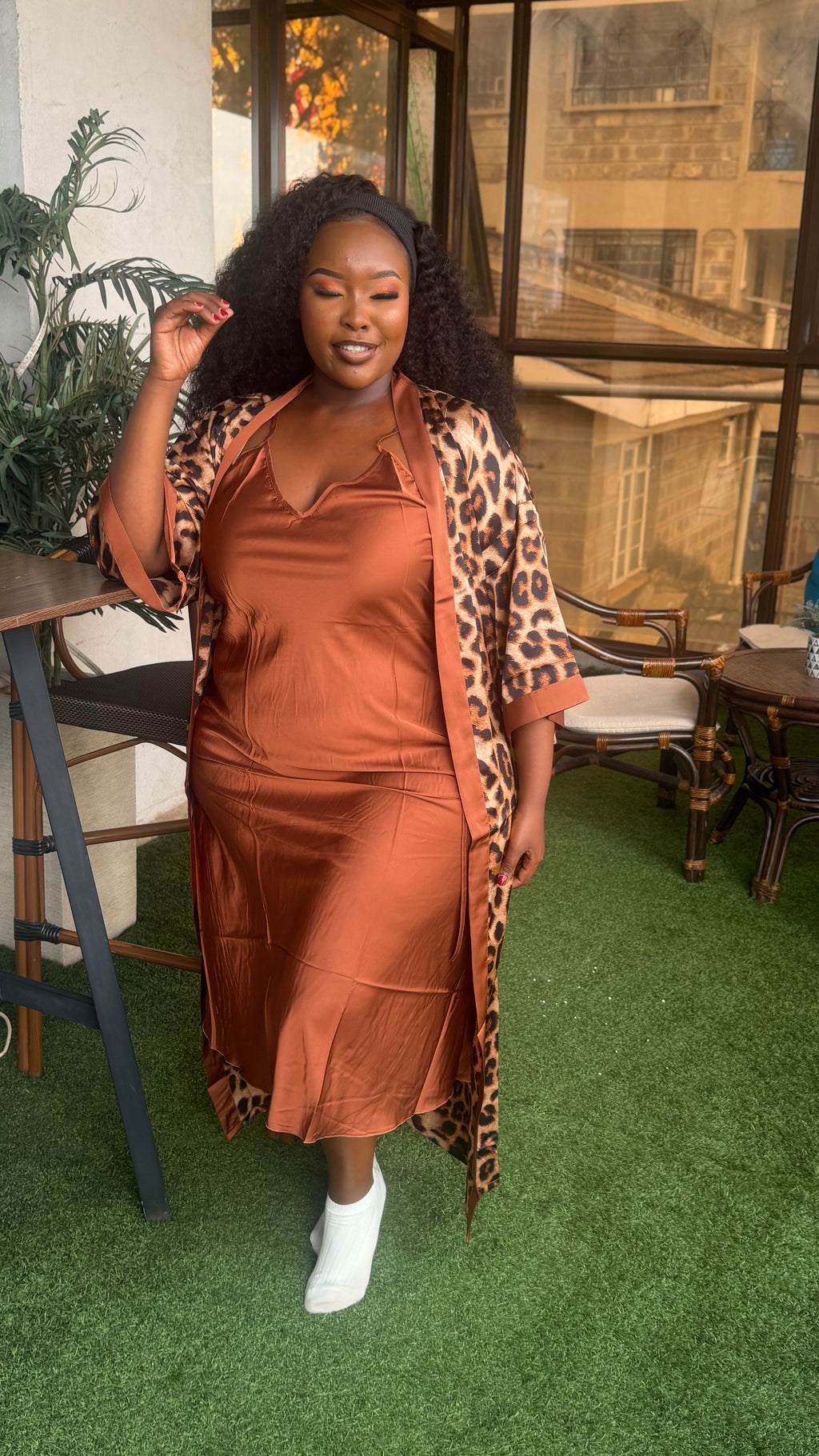 Silk dress and coverup maxi