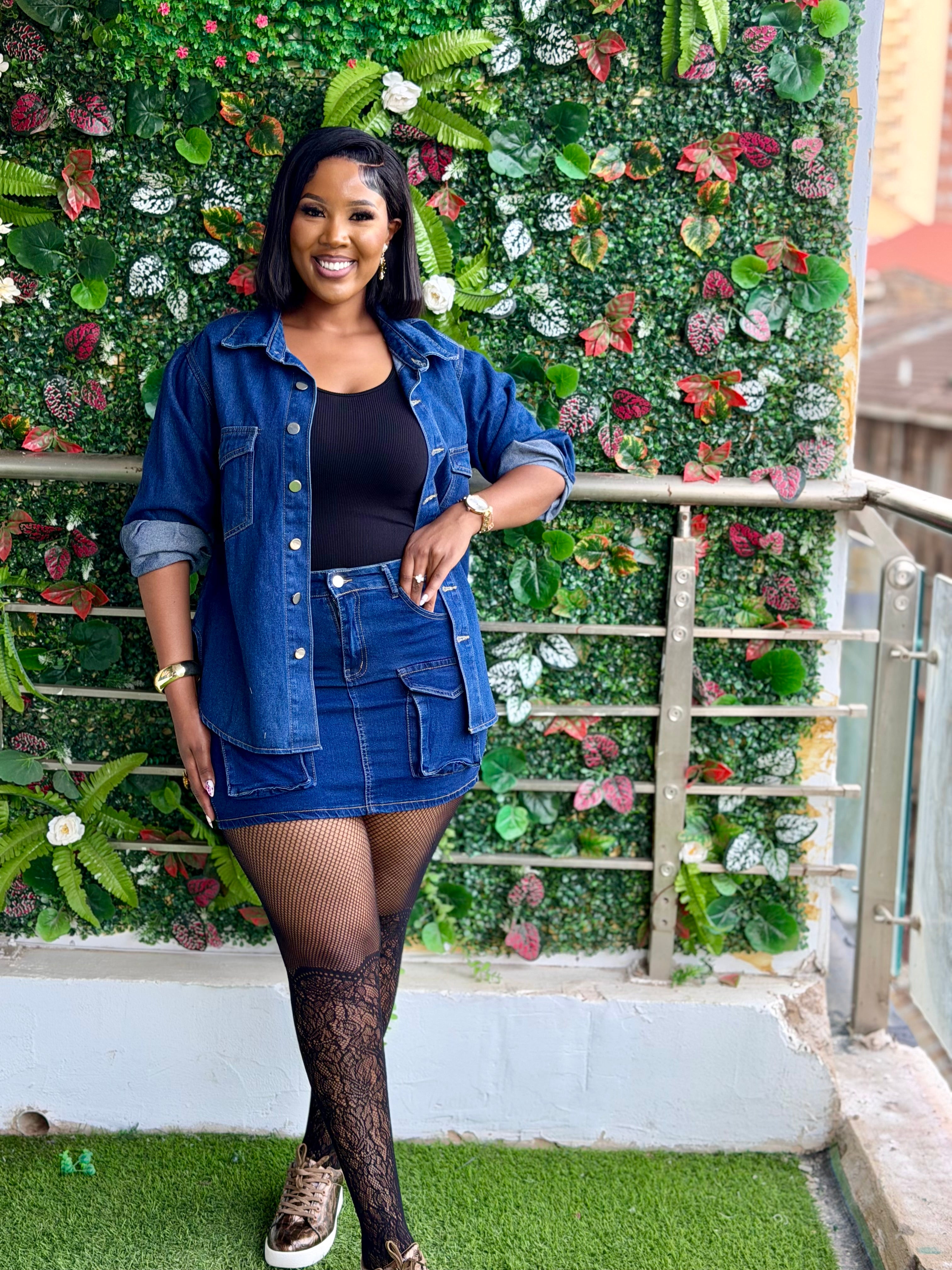 Denim Skirt Ensemble