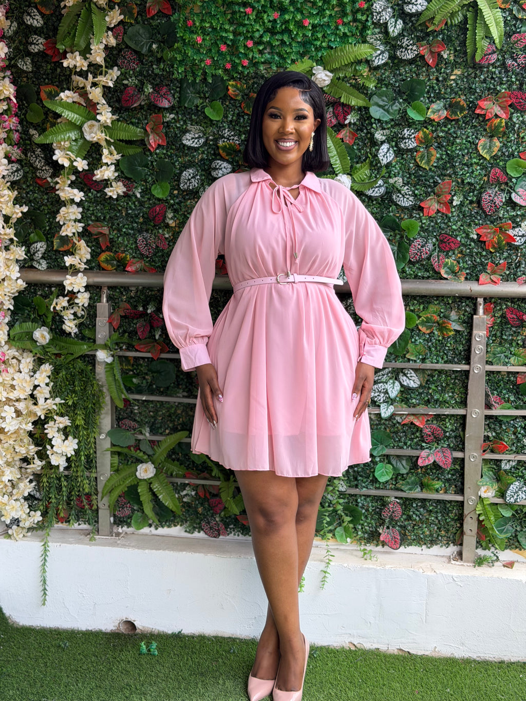 Belted Chiffon Blouse