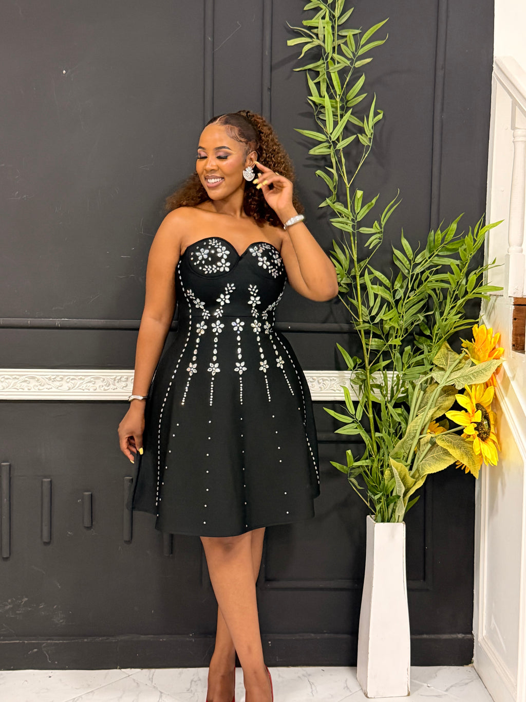 Pearl Off-Shoulder Dress