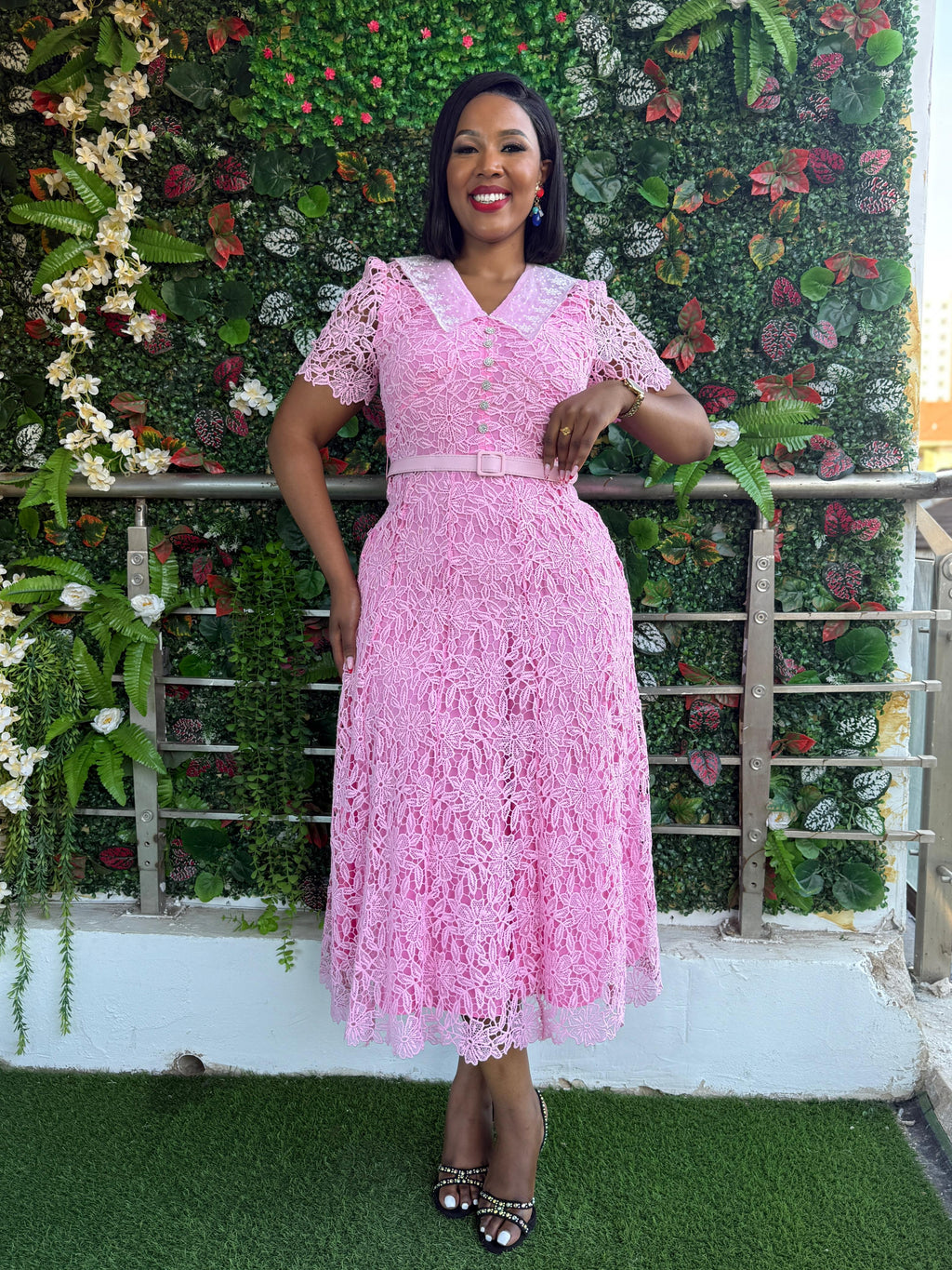 Ivory Lace Midi Dress