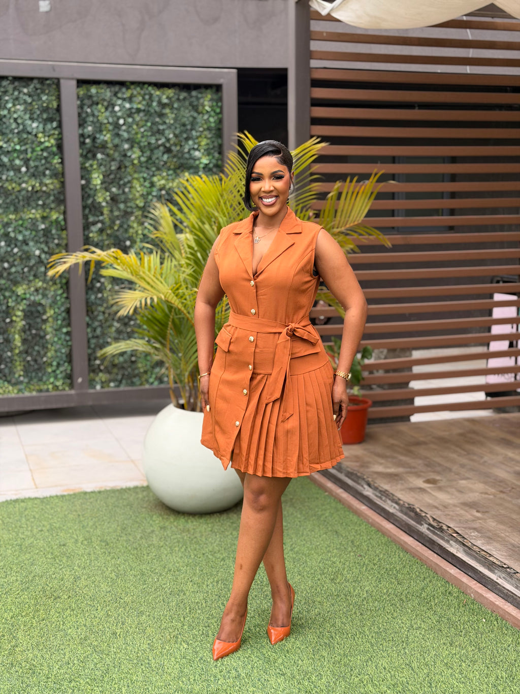 Scatter pleat dress