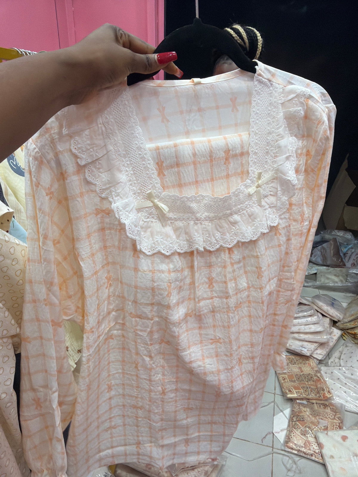 Orange checked