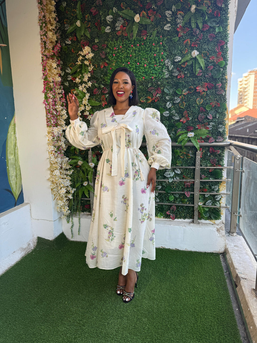Mandarin Collar Maxi Dress