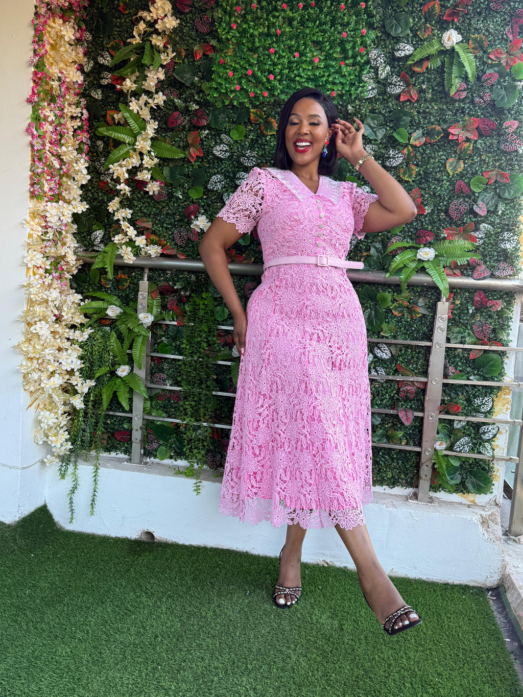 Ivory Lace Midi Dress