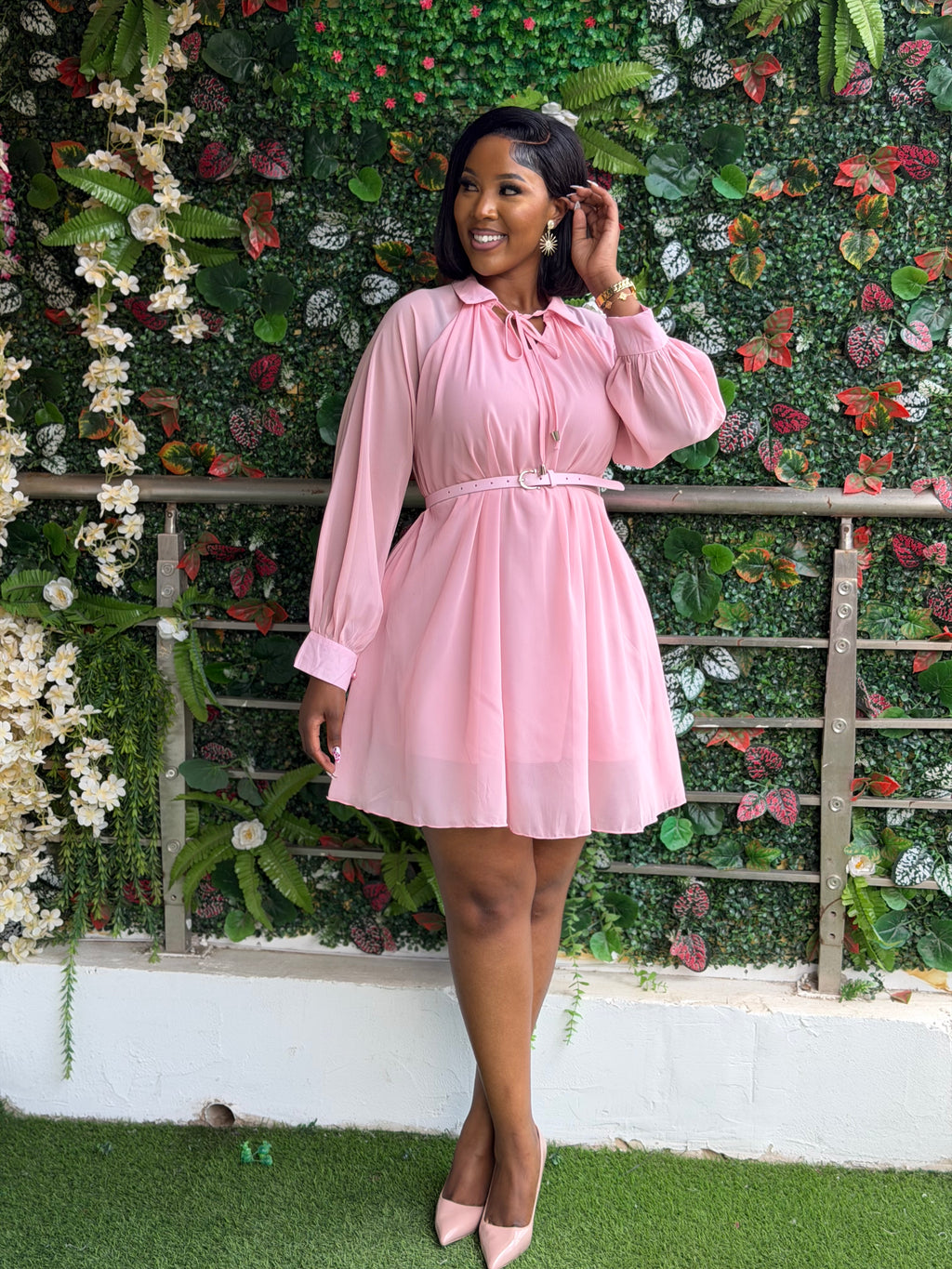 Belted Chiffon Blouse