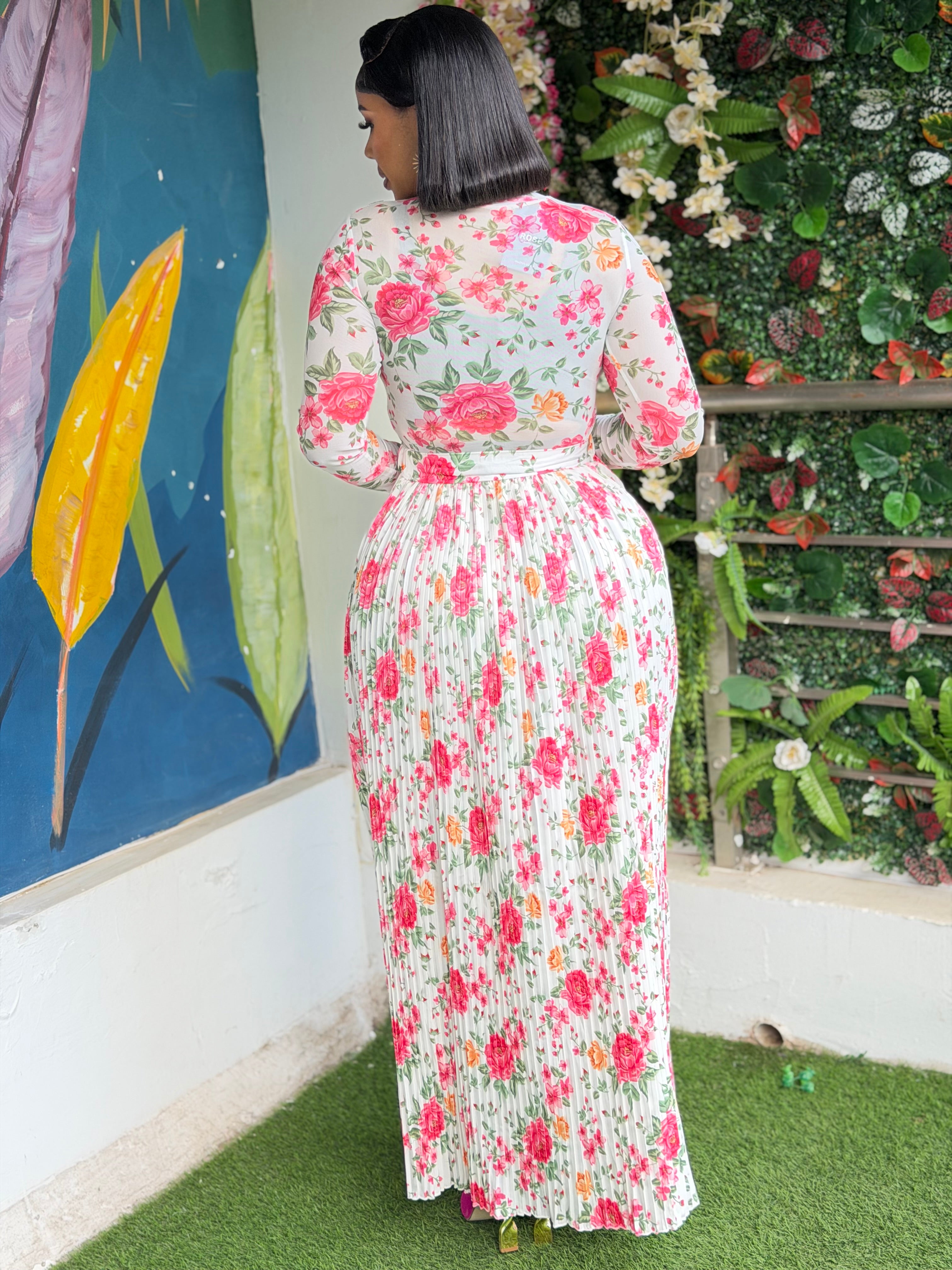 Floral Pleated Skirt Set