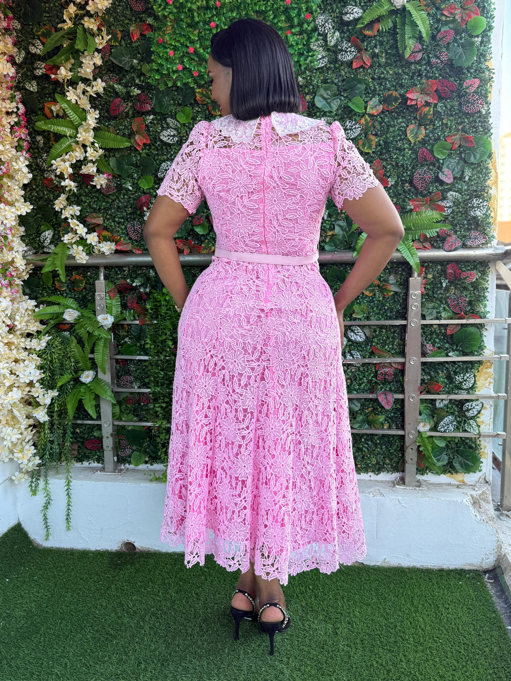 Ivory Lace Midi Dress