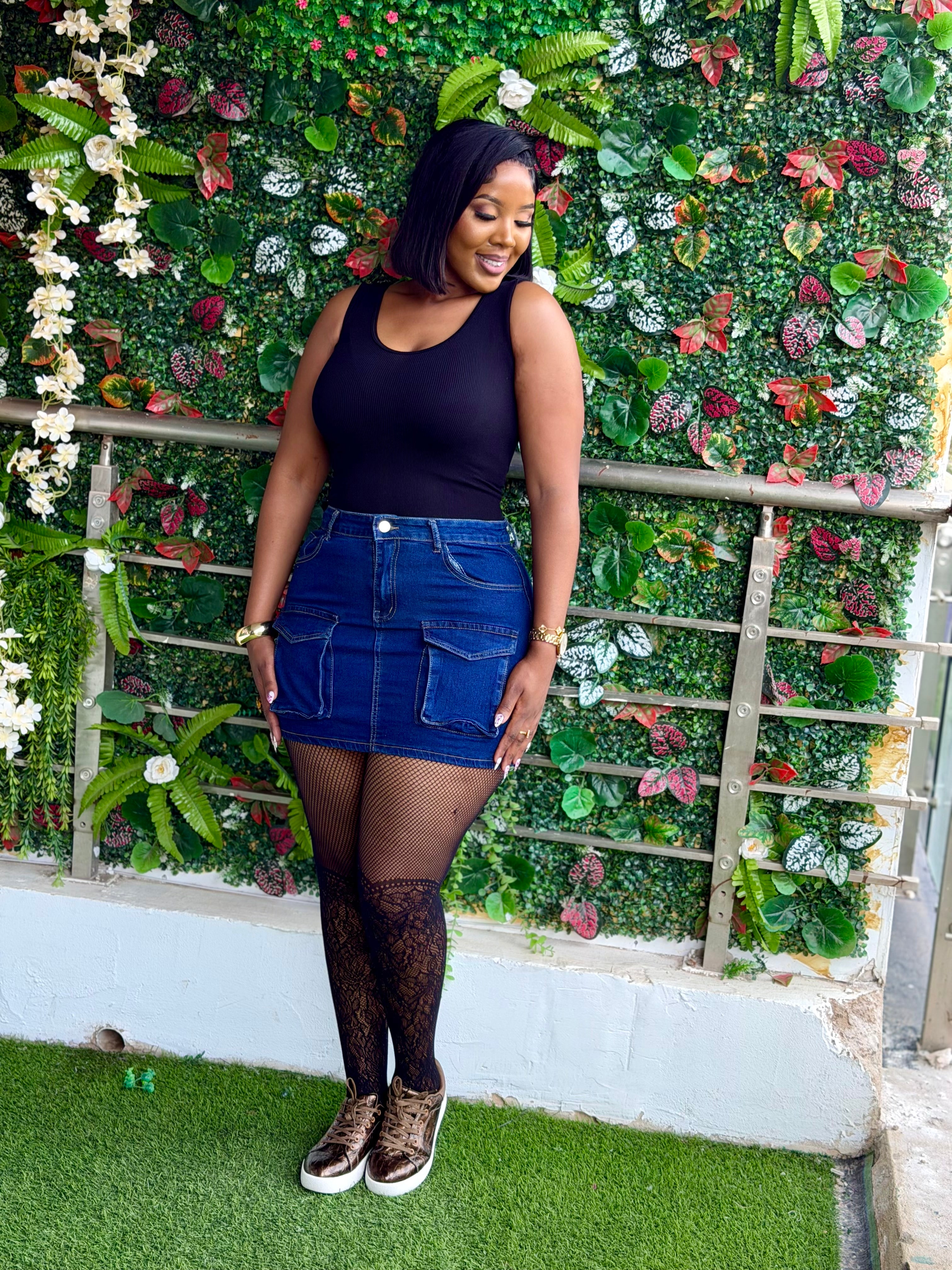 Denim Skirt Ensemble