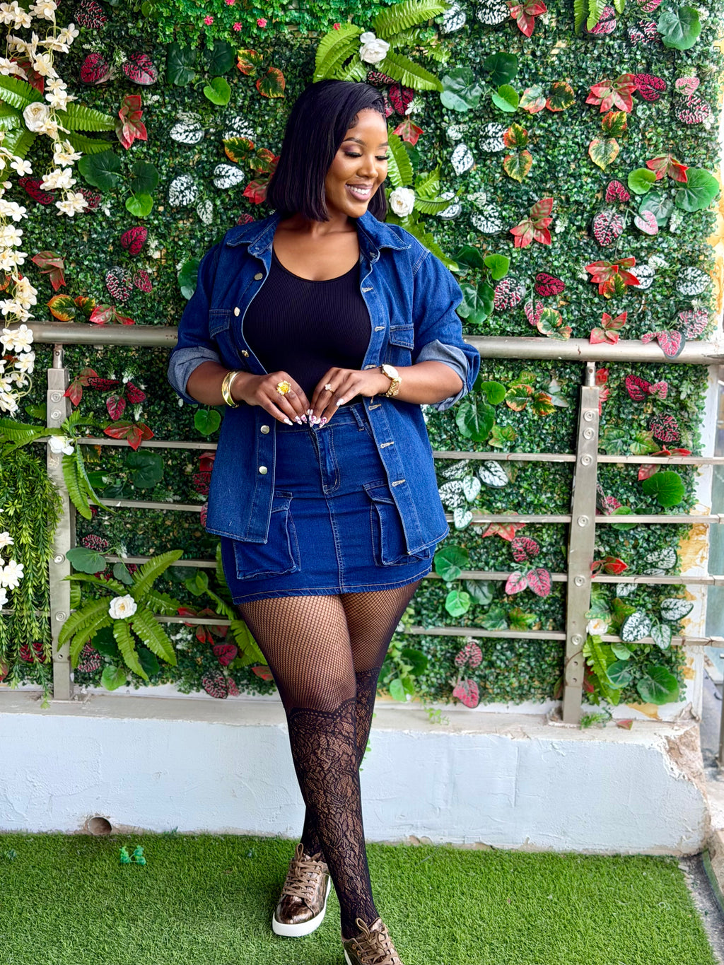 Denim Skirt Ensemble