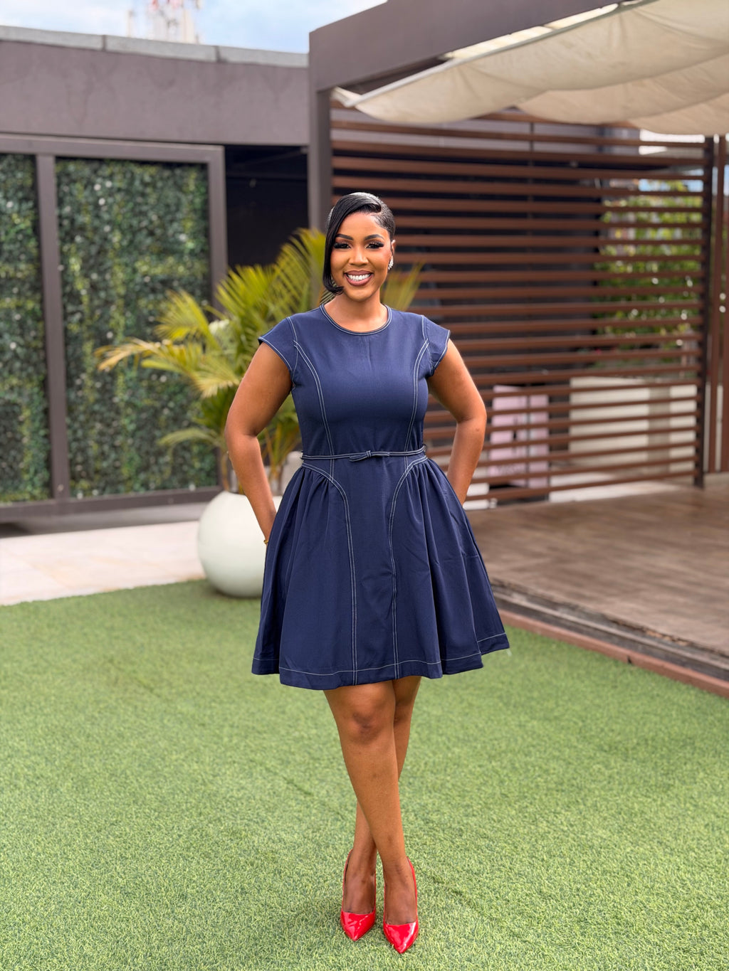 Soft denim scatter dress
