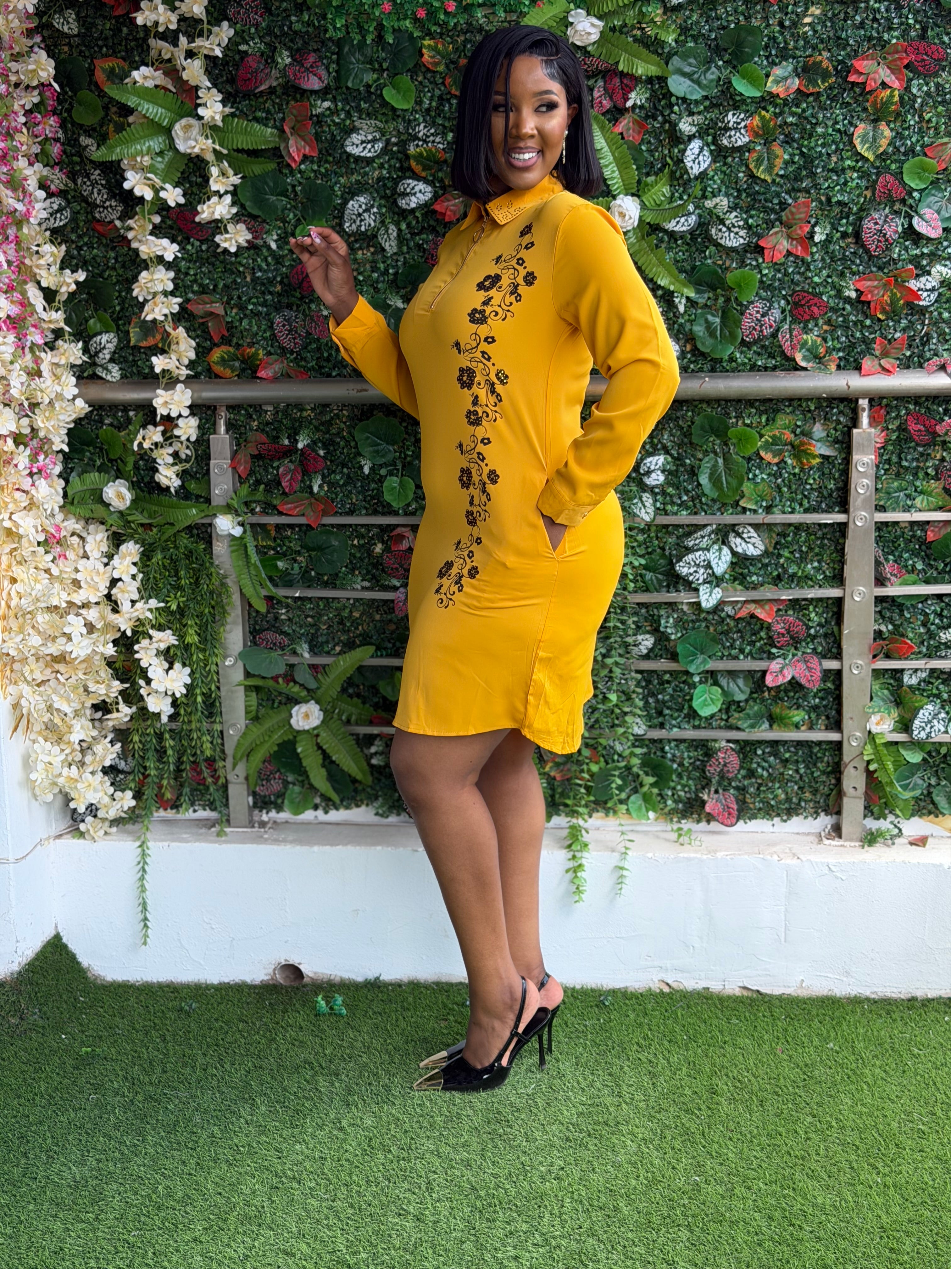Zipity chiffon dress