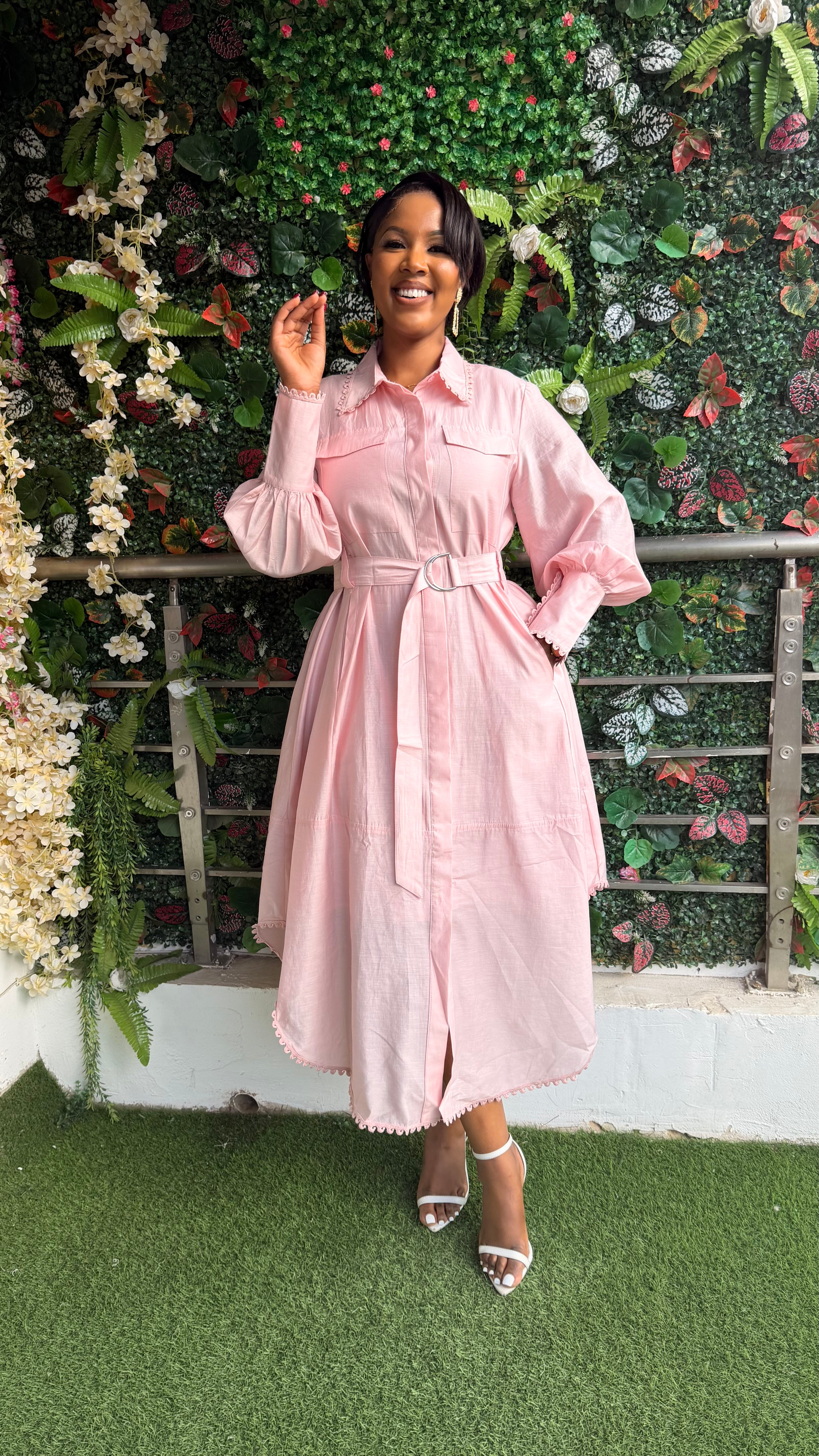 Peach love midi dress