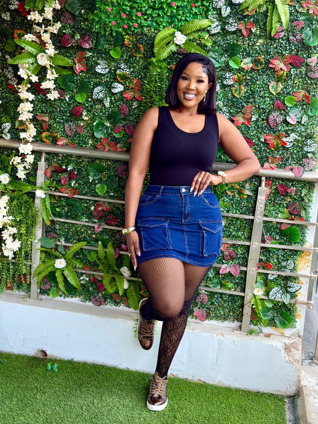 Denim Skirt Ensemble