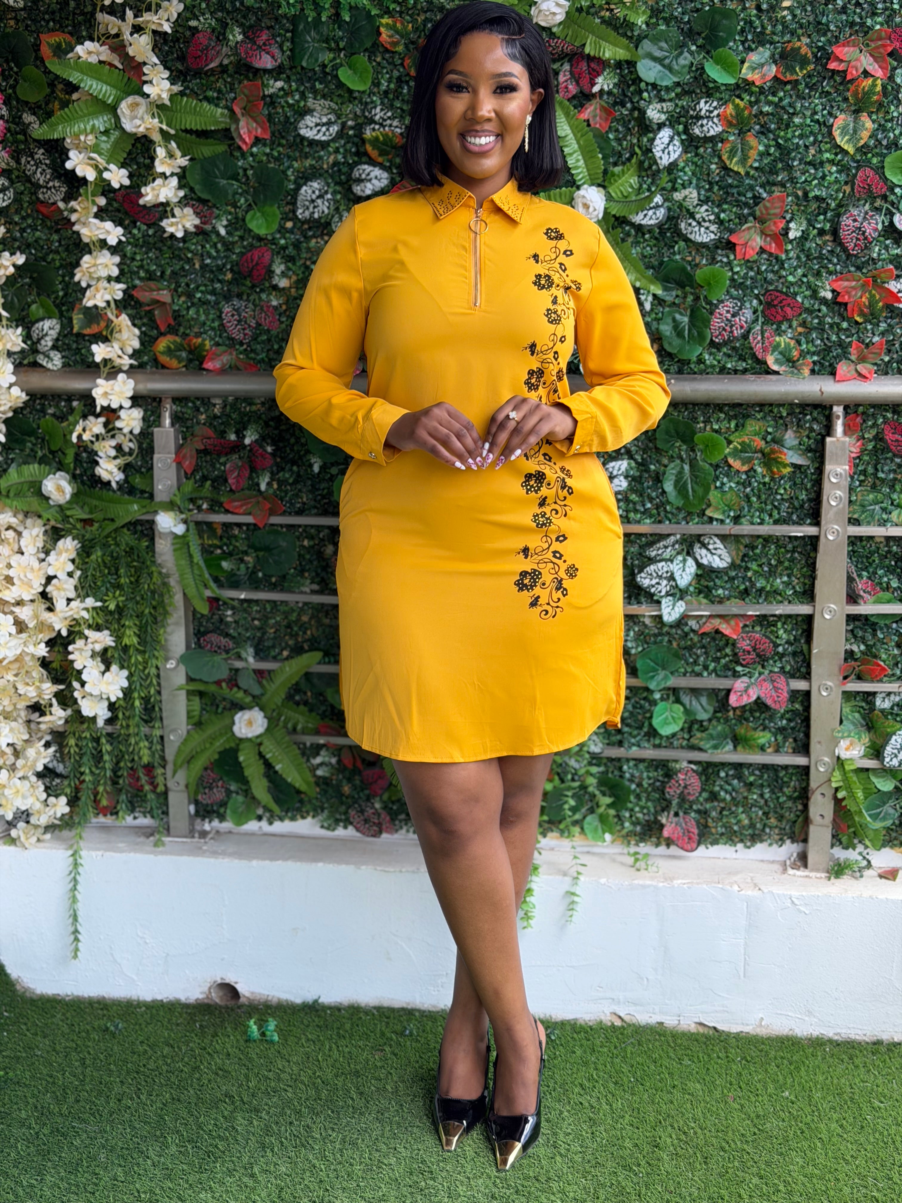 Zipity chiffon dress