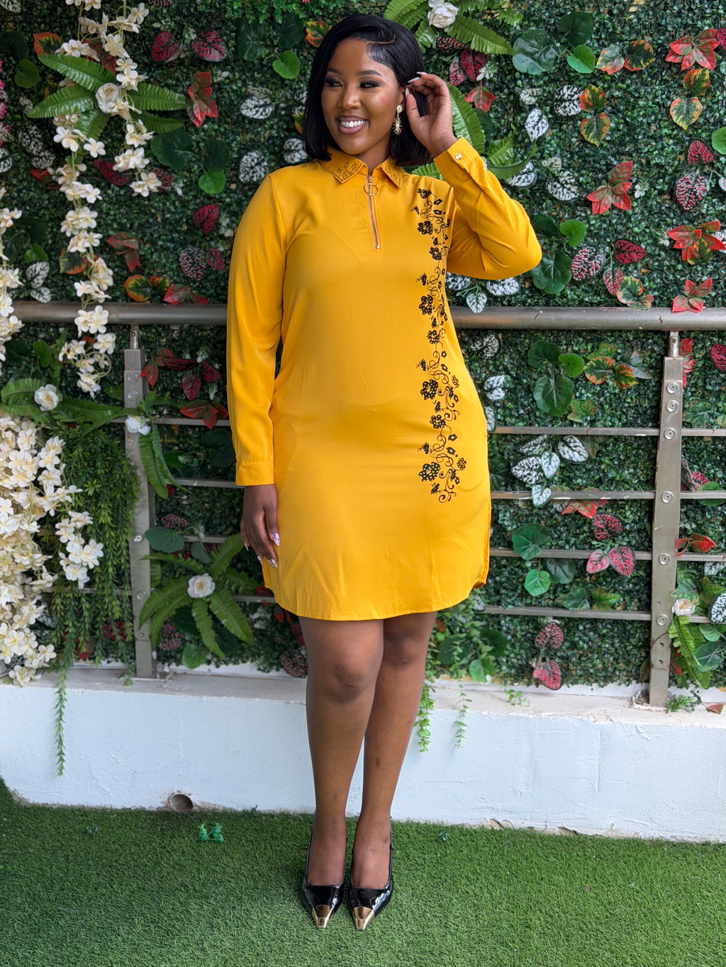 Zipity chiffon dress