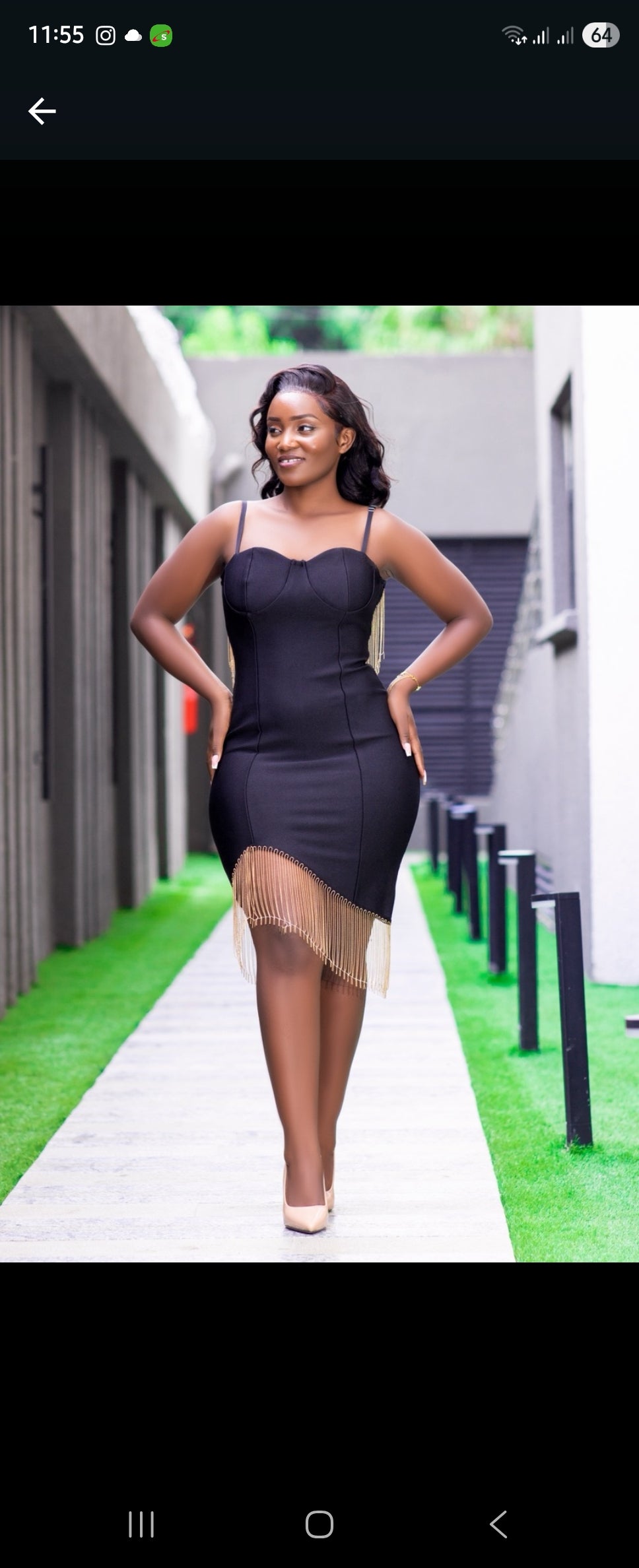 Backless Gold Detail Dress